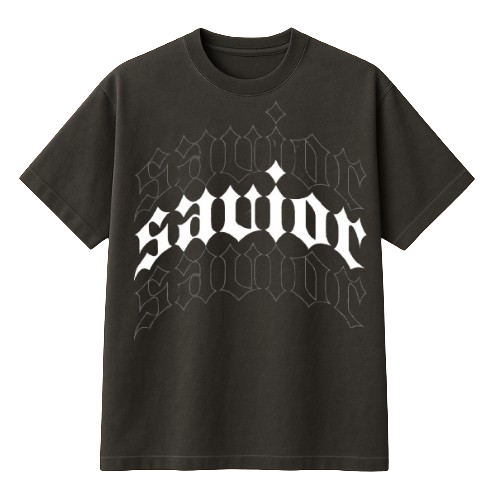SAVIOR BLACK BOXY OVERSIZED TSHIRT