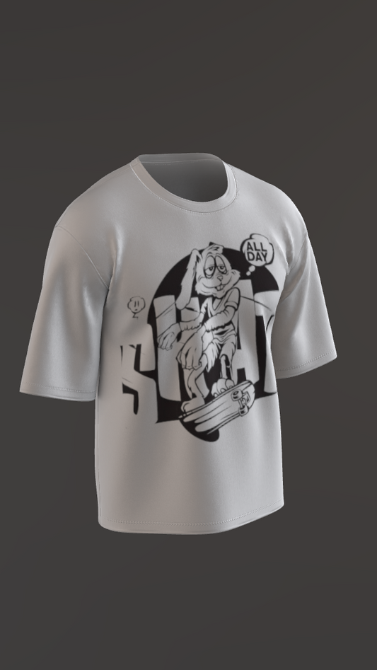 SKATAR OFF-WHITE BOXY OVERSIZED TSHIRT