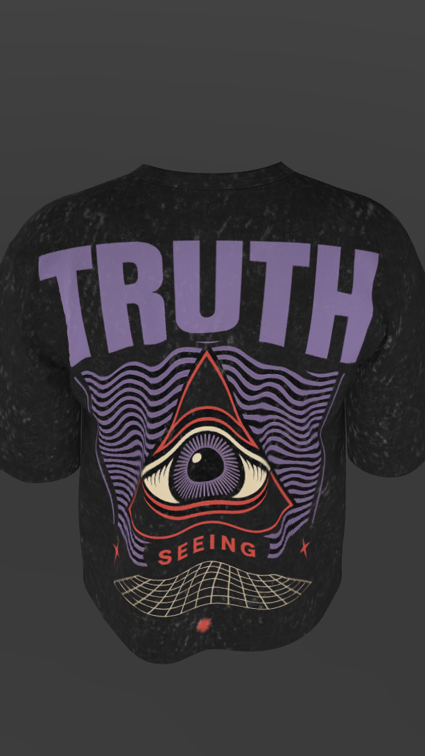 TRUTH ACID BLACK BOXY OVERSIZED TSHIRT