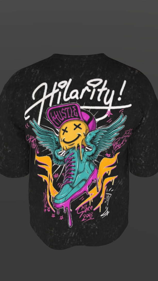 KICKSTORM ACID BLACK BOXY OVERSIZED TSHIRT