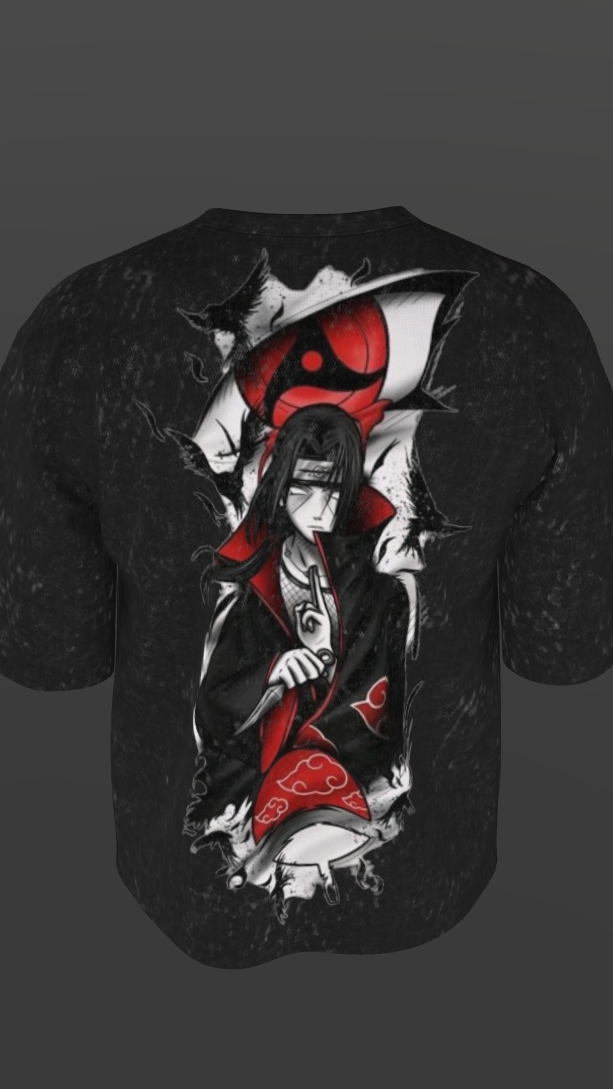 PHANTOM ACID BLACK BOXY OVERSIZED TSHIRT