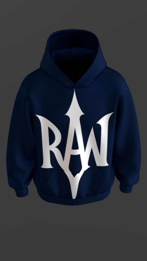 ETERNAL SAINT NAVY BLUE BOXY OVERSIZED HOODIE