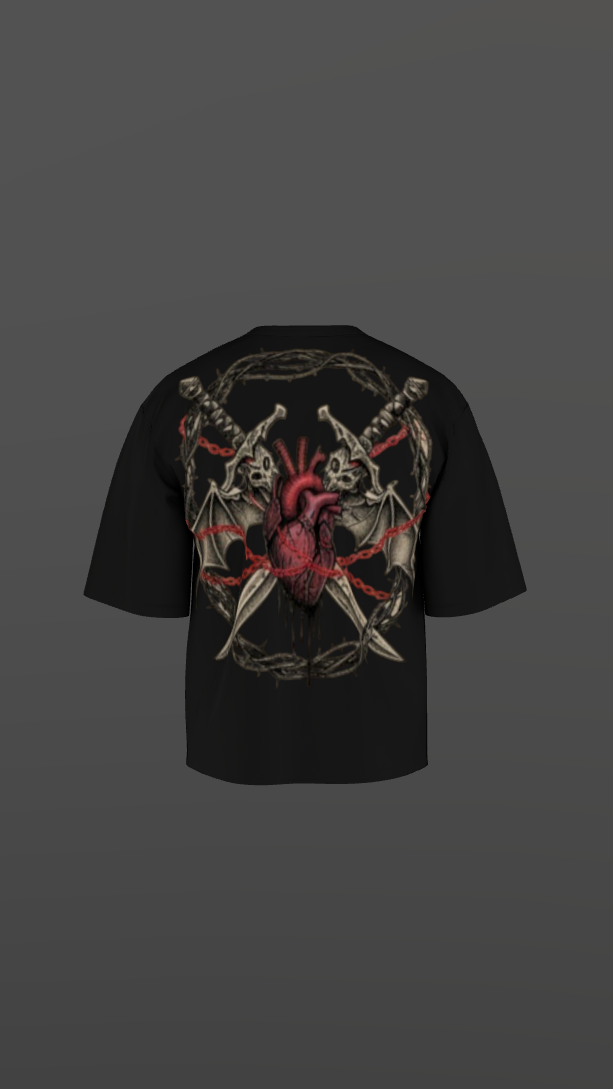 BLOODFORGE BLACK BOXY OVERSIZED TSHIRT