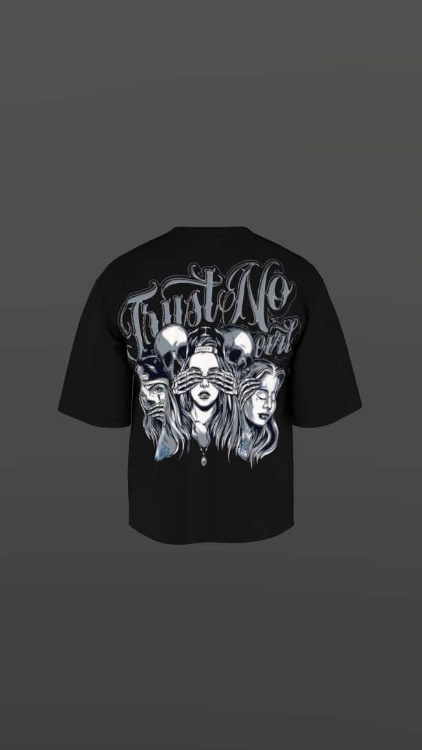 CRYPTIC BLACK BOXY OVERSIZED TSHIRT