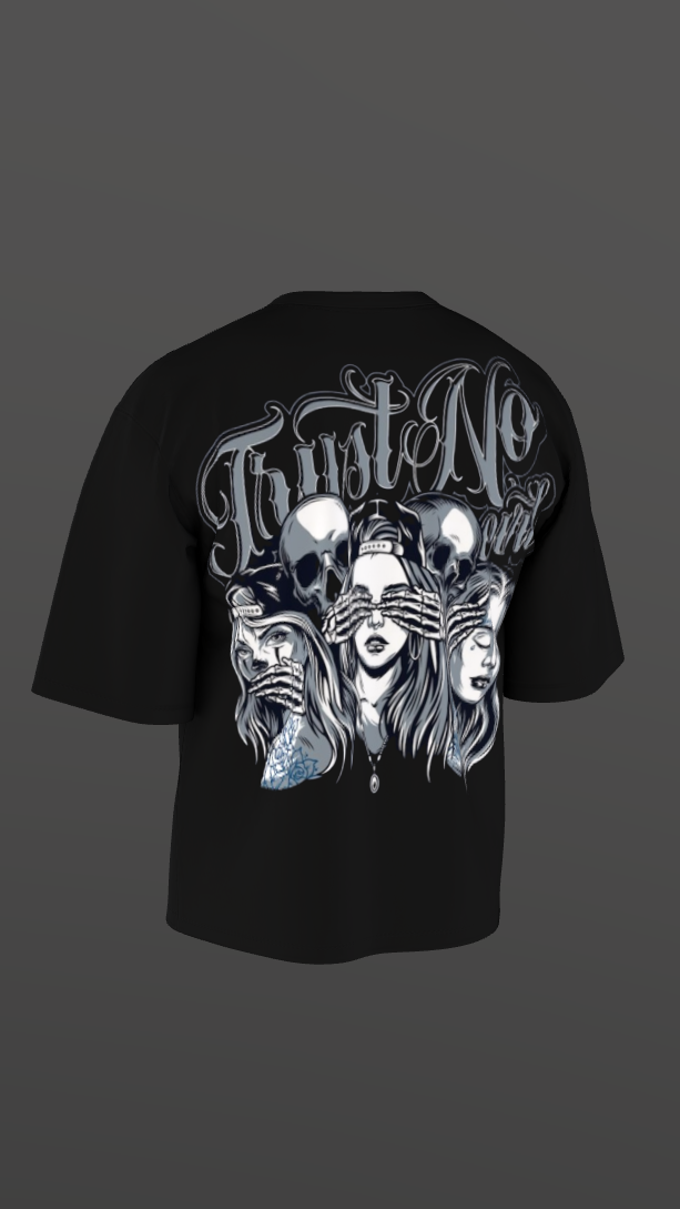 CRYPTIC BLACK BOXY OVERSIZED TSHIRT