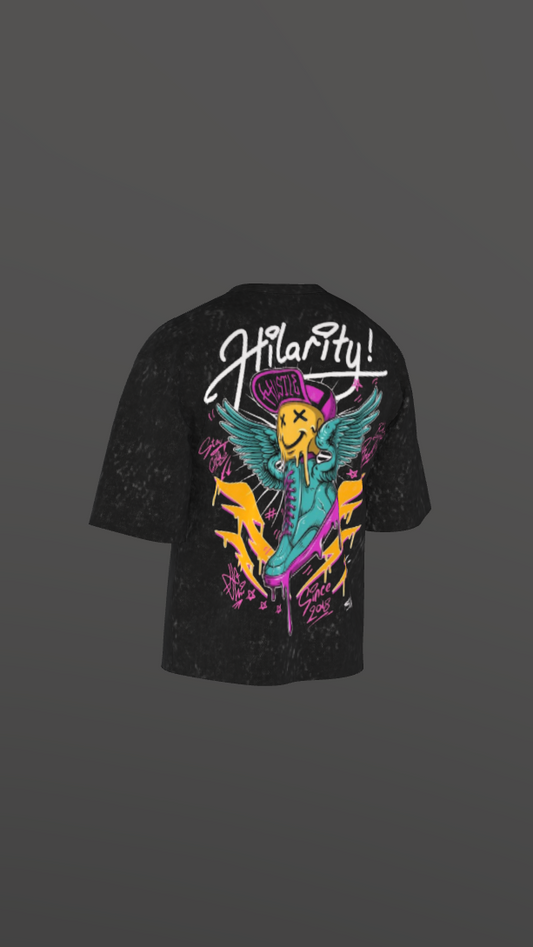 KICKSTORM ACID BLACK BOXY OVERSIZED TSHIRT