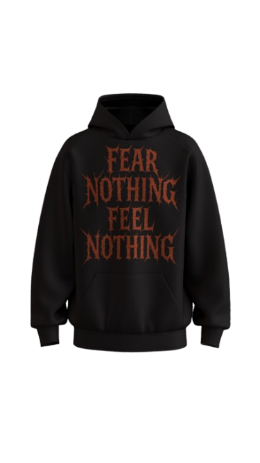 DEMON FLAME BLACK BOXY OVERSIZED HOODIE