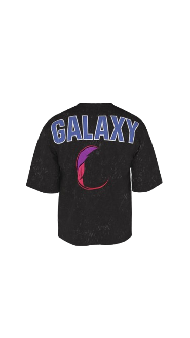 COSMIC VISION ACID BLACK BOXY OVERSIZED TSHIRT