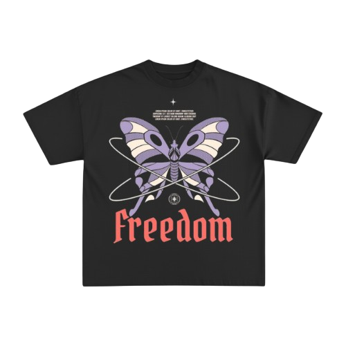 FREEDOM BLACK BOXY OVERSIZED TSHIRT