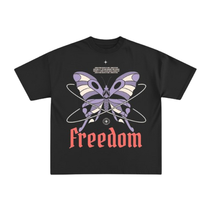 FREEDOM BLACK BOXY OVERSIZED TSHIRT
