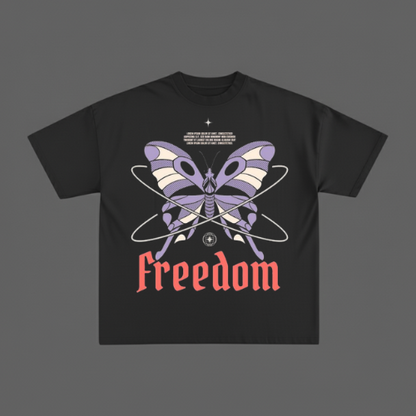 FREEDOM BLACK BOXY OVERSIZED TSHIRT