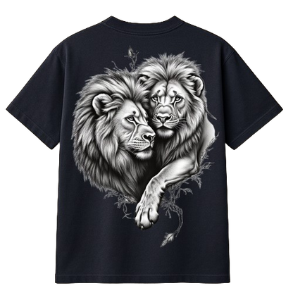 SACRED PRIDE NAVY BLUE BOXY OVERSIZED TSHIRT