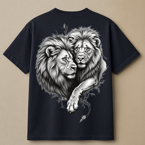 SACRED PRIDE NAVY BLUE BOXY OVERSIZED TSHIRT