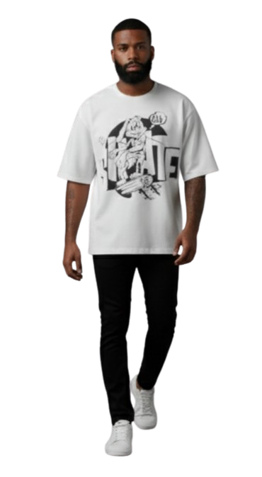 SKATAR OFF-WHITE BOXY OVERSIZED TSHIRT