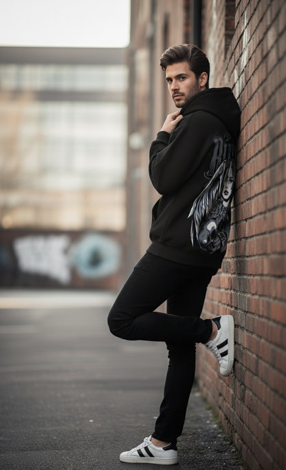 BLESSED BLACK BOXY OVERSIZED HOODIE