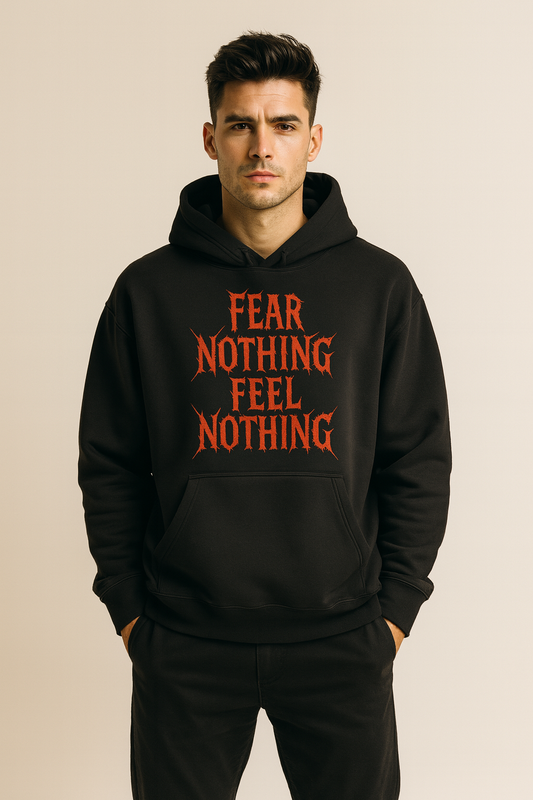 DEMON FLAME BLACK BOXY OVERSIZED HOODIE