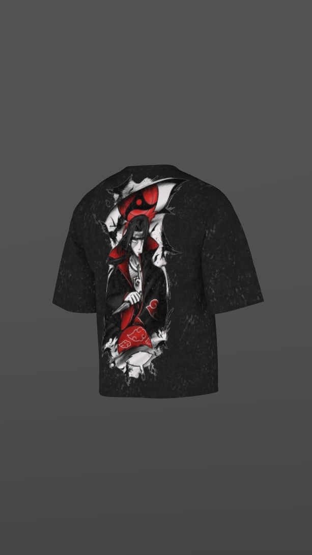 PHANTOM ACID BLACK BOXY OVERSIZED TSHIRT