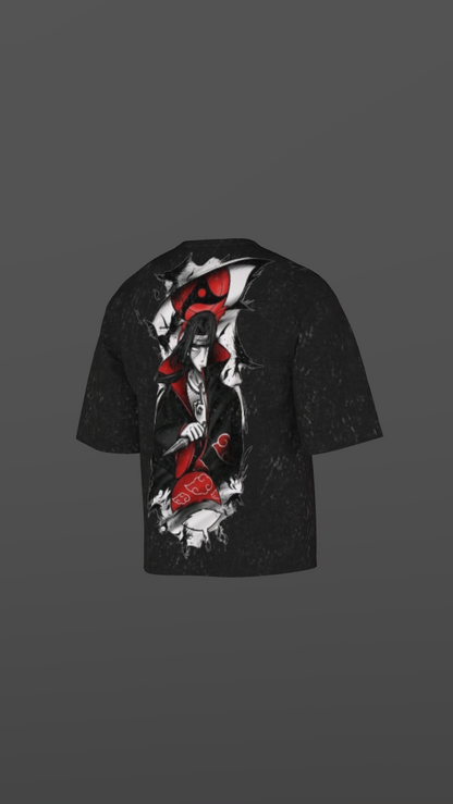 PHANTOM ACID BLACK BOXY OVERSIZED TSHIRT