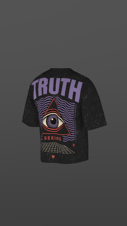 TRUTH ACID BLACK BOXY OVERSIZED TSHIRT