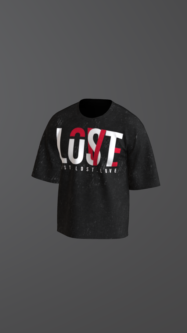 LOST ACID BLACK BOXY OVERSIZED TSHIRT