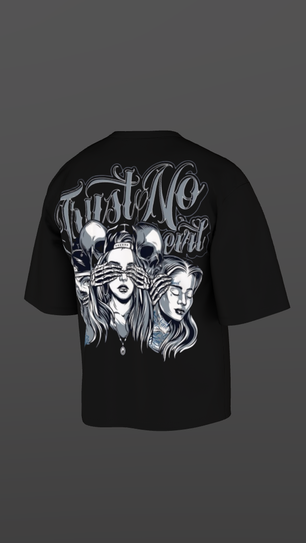 CRYPTIC BLACK BOXY OVERSIZED TSHIRT