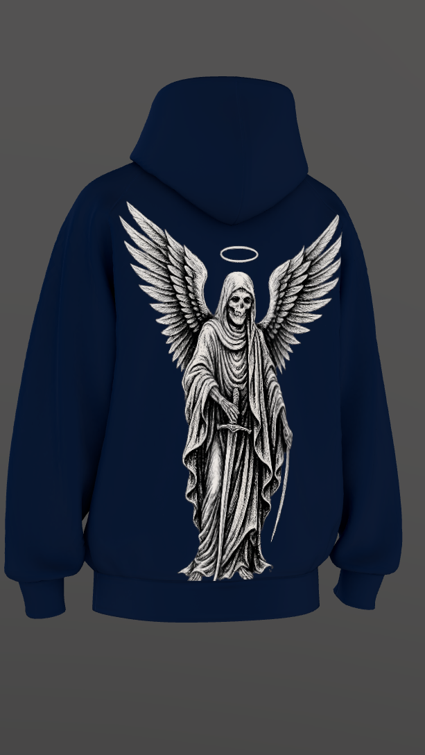 ETERNAL SAINT NAVY BLUE BOXY OVERSIZED HOODIE