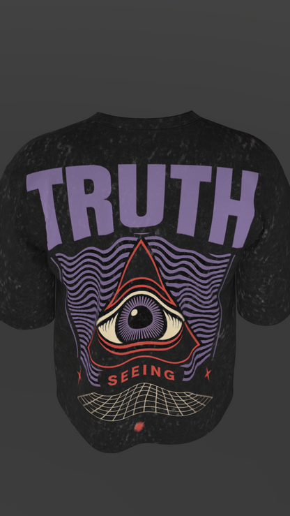 TRUTH ACID BLACK BOXY OVERSIZED TSHIRT