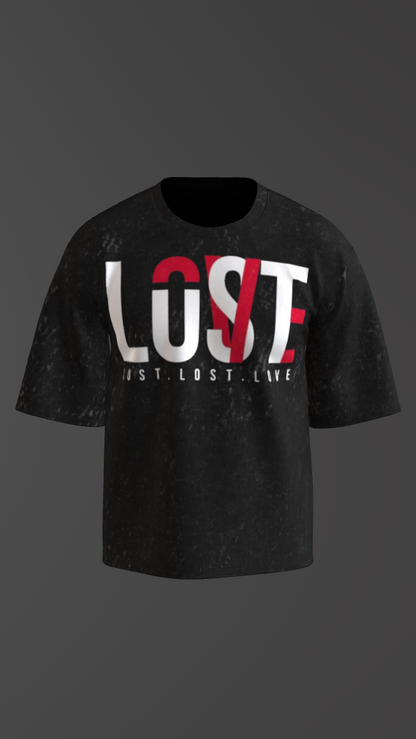 LOST ACID BLACK BOXY OVERSIZED TSHIRT