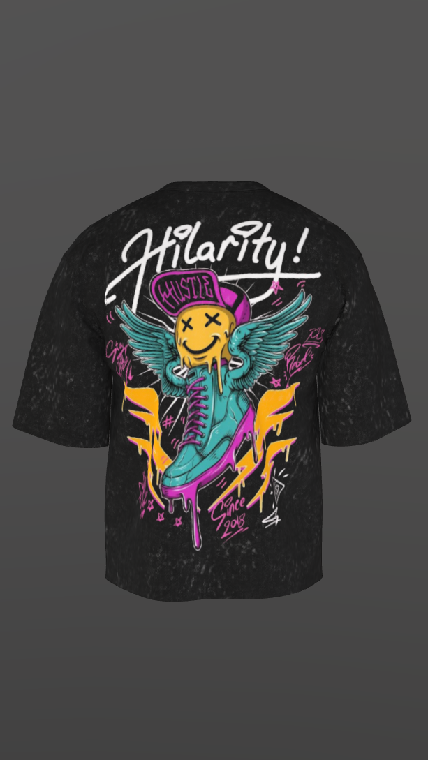 KICKSTORM ACID BLACK BOXY OVERSIZED TSHIRT