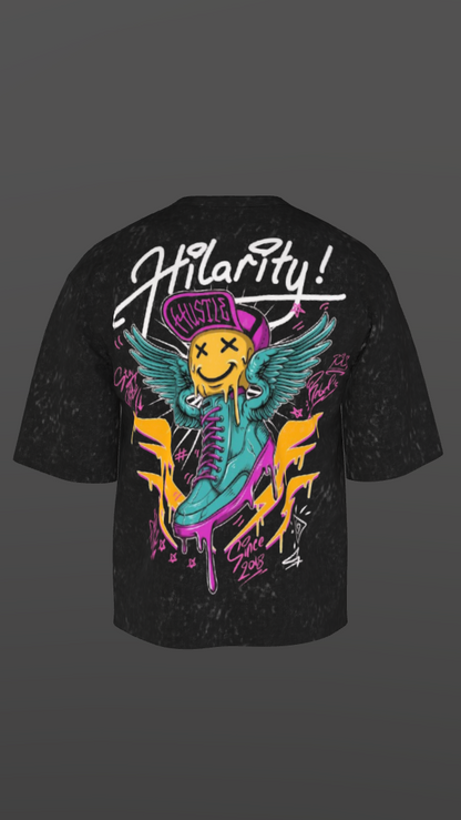 KICKSTORM ACID BLACK BOXY OVERSIZED TSHIRT