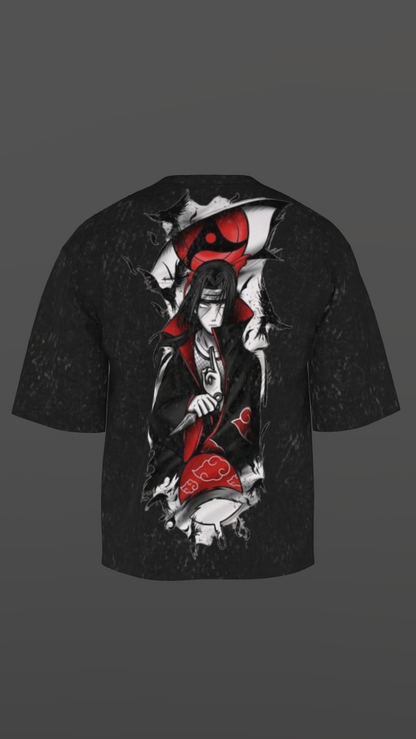 PHANTOM ACID BLACK BOXY OVERSIZED TSHIRT