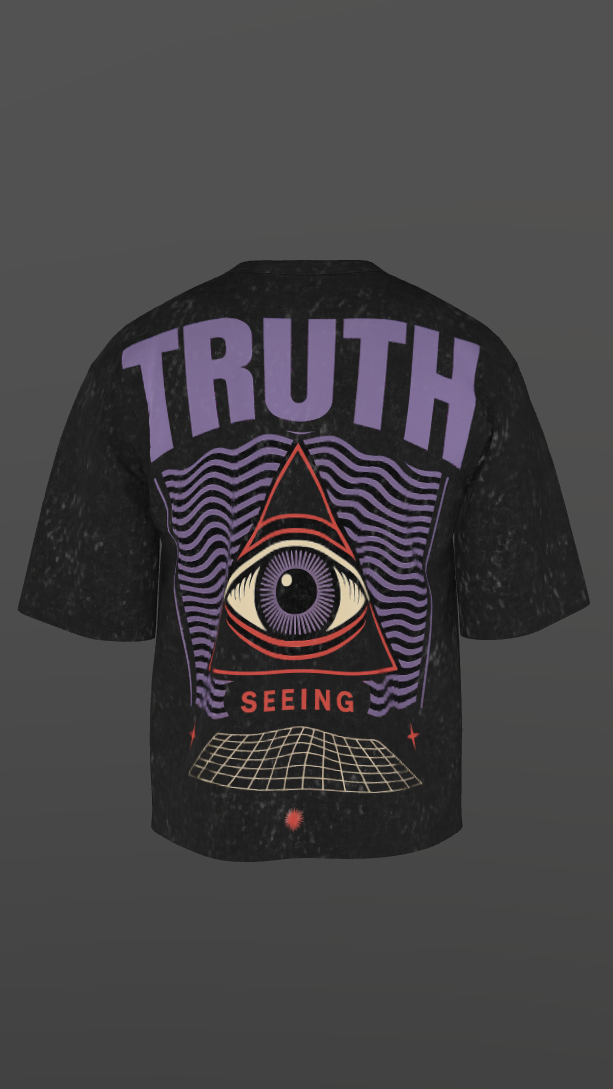 TRUTH ACID BLACK BOXY OVERSIZED TSHIRT