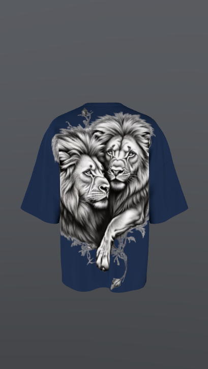 SACRED PRIDE NAVY BLUE BOXY OVERSIZED TSHIRT
