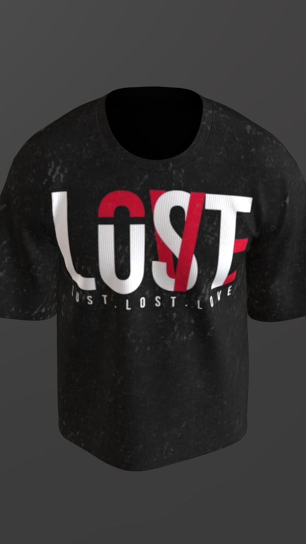 LOST ACID BLACK BOXY OVERSIZED TSHIRT