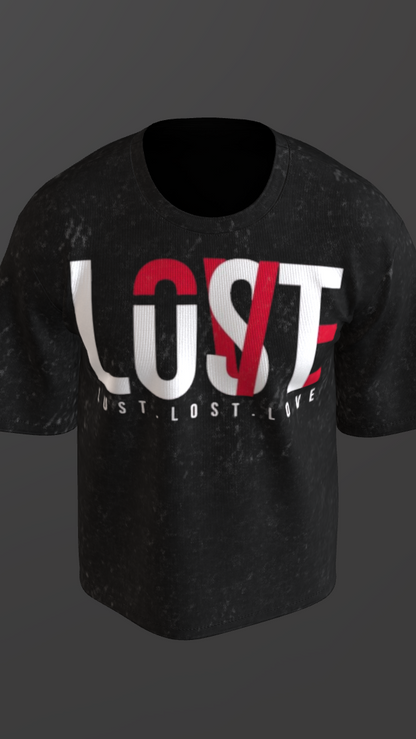LOST ACID BLACK BOXY OVERSIZED TSHIRT