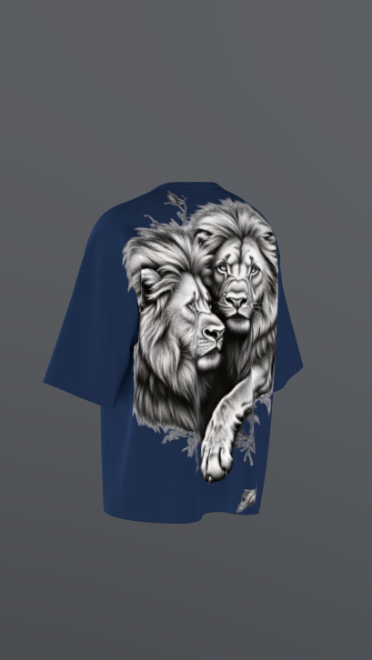 SACRED PRIDE NAVY BLUE BOXY OVERSIZED TSHIRT