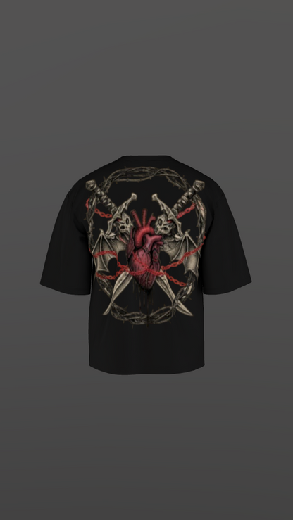 BLOODFORGE BLACK BOXY OVERSIZED TSHIRT