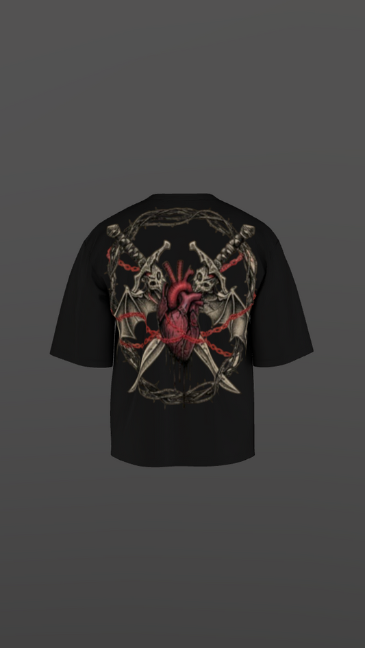 BLOODFORGE BLACK BOXY OVERSIZED TSHIRT