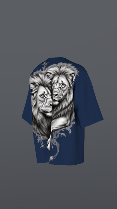 SACRED PRIDE NAVY BLUE BOXY OVERSIZED TSHIRT