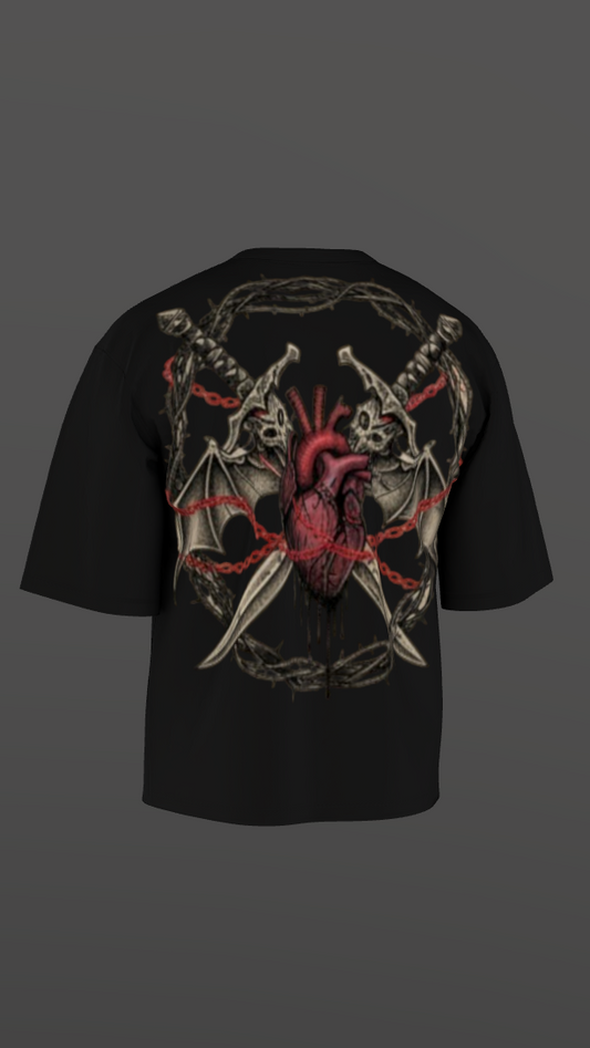 BLOODFORGE BLACK BOXY OVERSIZED TSHIRT