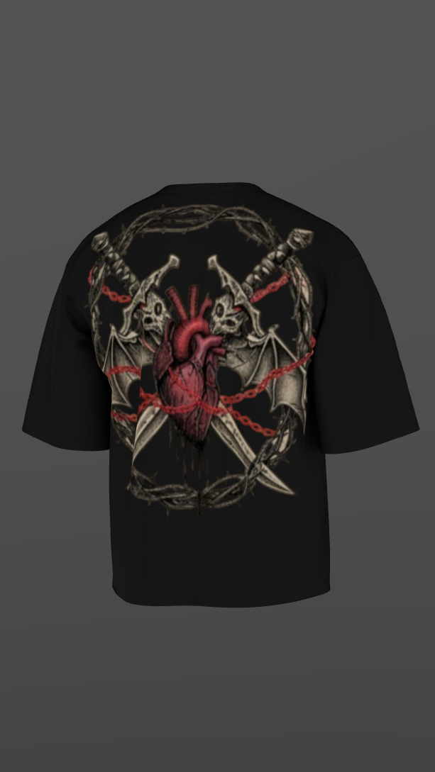 BLOODFORGE BLACK BOXY OVERSIZED TSHIRT