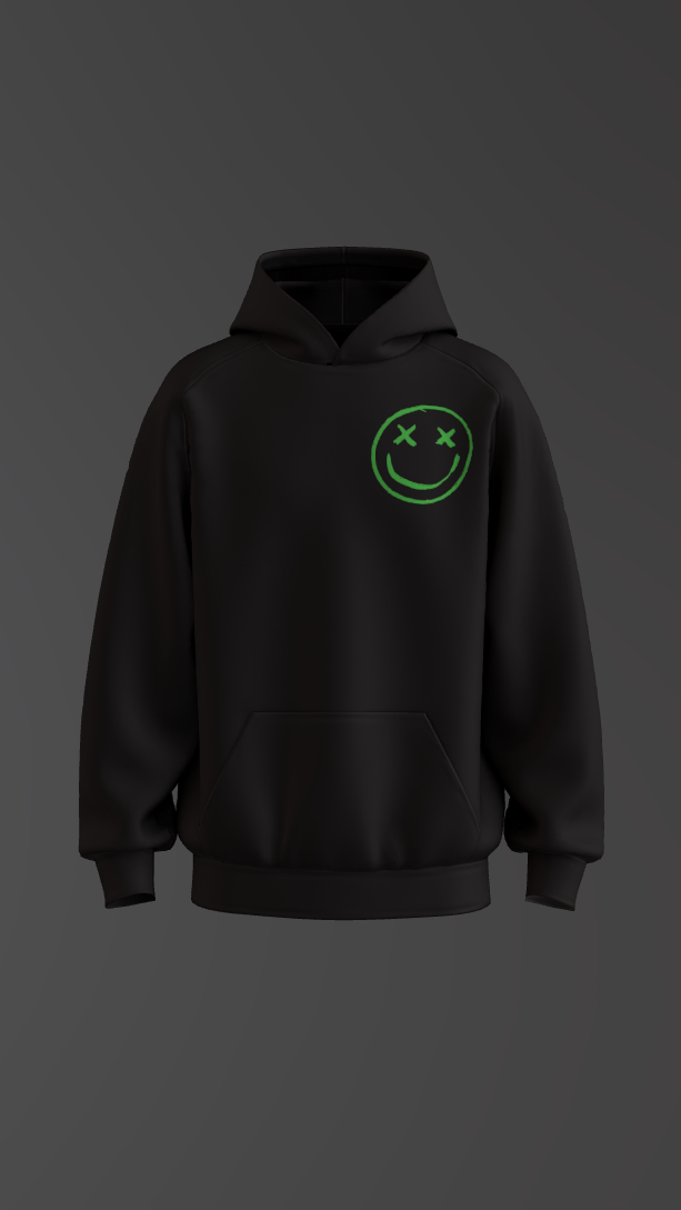 GRAVIDA BLACK BOXY OVERSIZED HOODIE