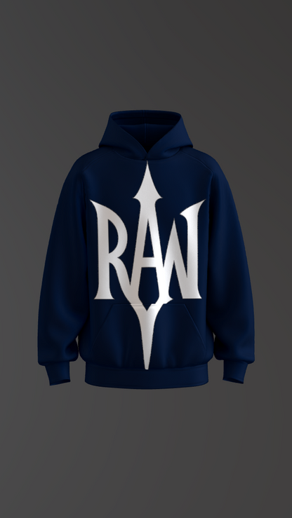 ETERNAL SAINT NAVY BLUE BOXY OVERSIZED HOODIE