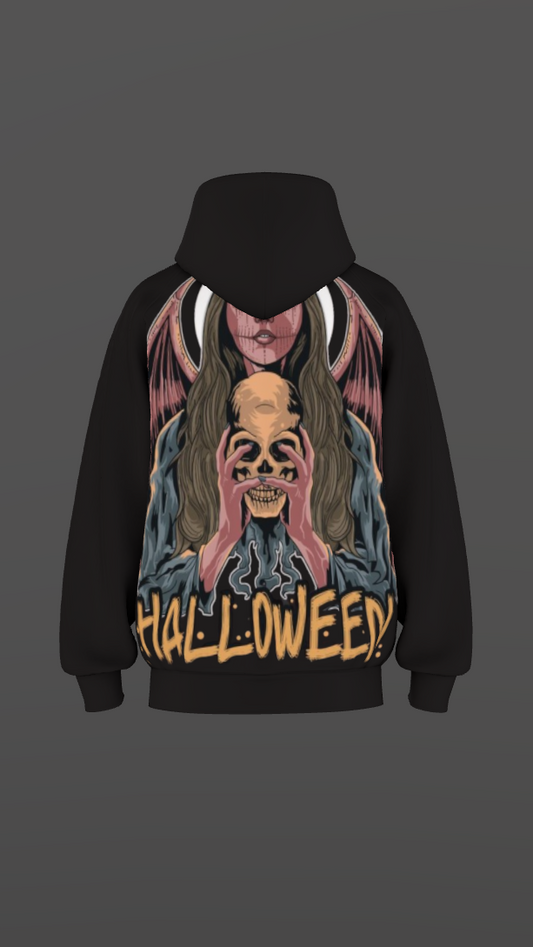 HALLOWEEN BLACK BOXY OVERSIZED HOODIE