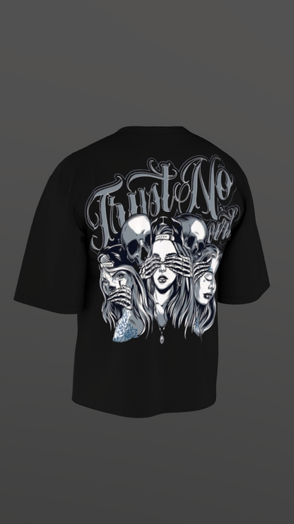 CRYPTIC BLACK BOXY OVERSIZED TSHIRT