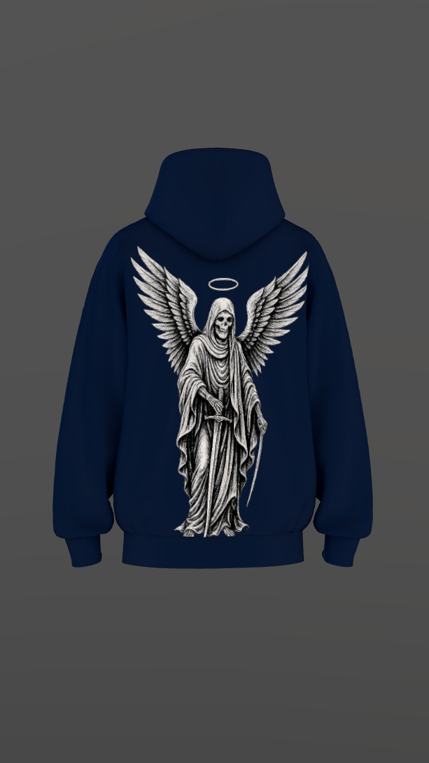 ETERNAL SAINT NAVY BLUE BOXY OVERSIZED HOODIE