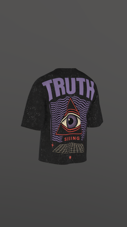 TRUTH ACID BLACK BOXY OVERSIZED TSHIRT