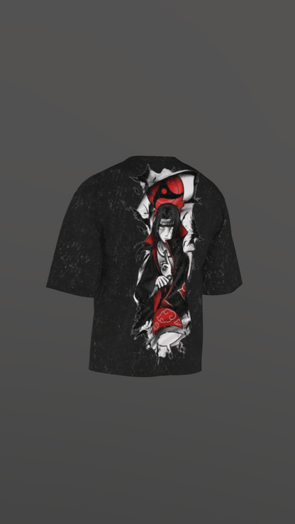 PHANTOM ACID BLACK BOXY OVERSIZED TSHIRT