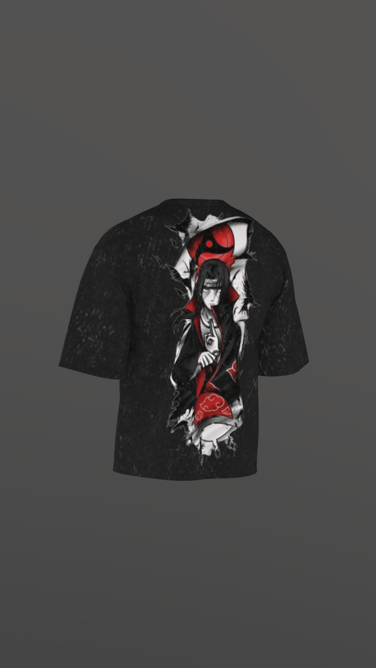 PHANTOM ACID BLACK BOXY OVERSIZED TSHIRT