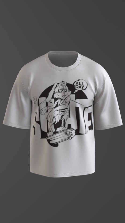 SKATAR OFF-WHITE BOXY OVERSIZED TSHIRT